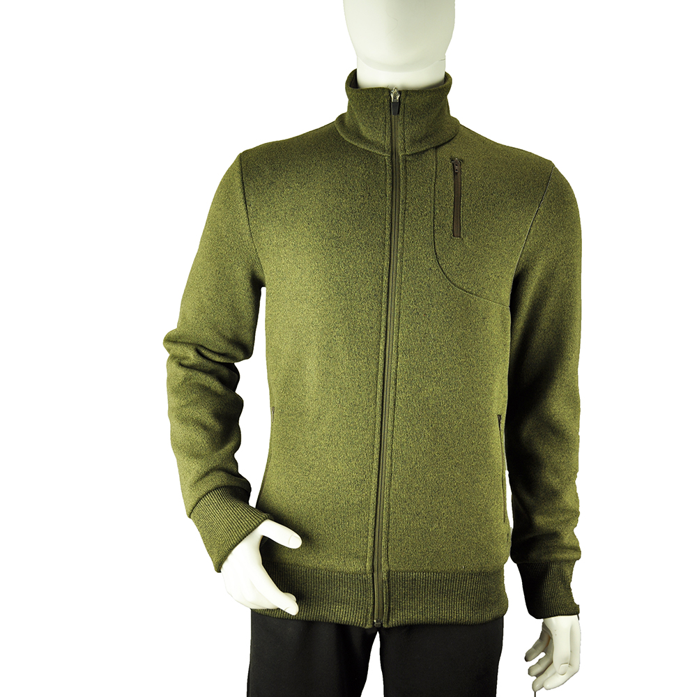 New Arrival China Sweater Knit Fleece Jacket -
 GREEN THICK STITCH STAND-UP COLLAR – DONGFANG