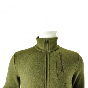 GREEN THICK STITCH STAND-UP COLLAR